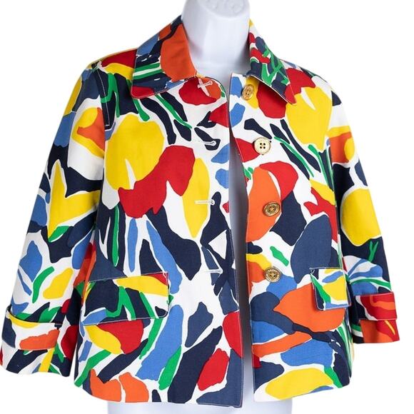 Lauren Ralph Lauren Jackets & Blazers - LAUREN Ralph Lauren Cotton Art Deco Retro Vintage  Petite Medium